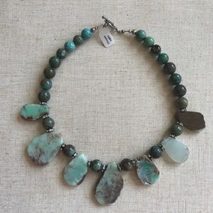 Chrysocolla Stone Beaded NECKLACE